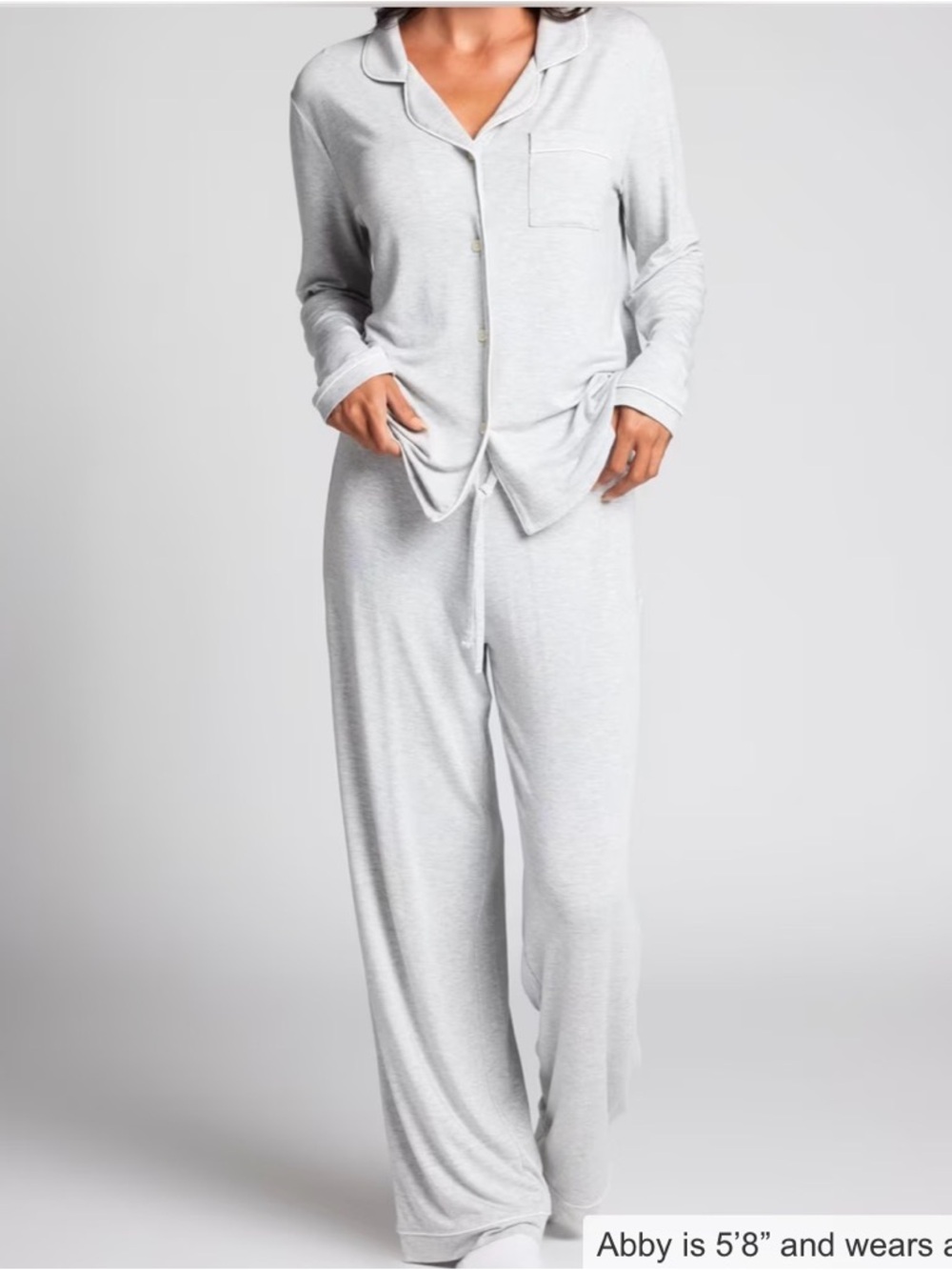 Soft Modal Women's Pajama Set - Light Gray